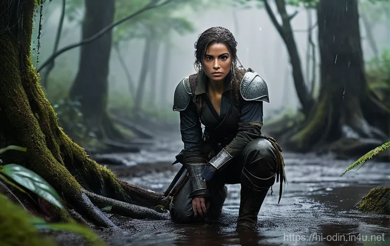 오딘 발할라 라이징 날씨 시스템과 전투 영향 - **"An epic fantasy warrior in heavy, cold-resistant armor stands firm in a desolate, snow-covered mo...