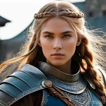 오딘 발할라 라이징 캐릭터 외형 커스터마이징 - **Prompt:** A highly detailed full-body shot of a strong, confident female fantasy warrior. Her face...